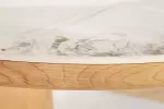 Jídelní stůl UNIQUE 200 CM bílý mramor/dýha ořech