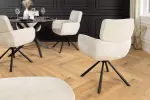 2SET jídelní židle UNIQUE šampaňská béžová/černá otočná