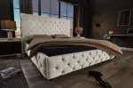 Postel PARIS CHESTERFIELD 180×200 CM béžová lněný potah