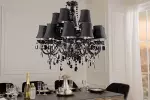 Sada 15 stínidel CHANDELIER černá