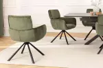 2SET jídelní židle UNIQUE zelená/černá otočná