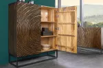 Vysoká komoda ZEN CIRCLE 120 CM masiv mango - hnědá / černá
