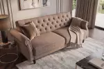 Pohovka MAISON BELLE 220 CM greige samet rozkládací Pohovka MAISON BELLE 220 CM greige samet rozkládací