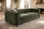 Pohovka MODERN BAROCCO 235 CM tmavě zelená samet