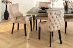 2SET židle CASTLE DELUXE II S RUKOJETÍ béžová/černá samet