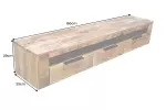 Závěsný televizní stolek IRON CRAFT 160 CM masiv mango