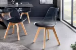 2SET jídelní židle SCANDINAVIA TRANSPARENT průhledná černá / přírodní