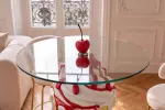 Barový stolek ICE CREAM 90 CM červený/bílý