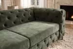 Pohovka MODERN BAROCCO 235 CM tmavě zelená samet