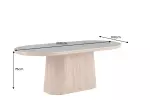 Jídelní stůl UNIQUE 200 CM bílý mramor/dýha ořech