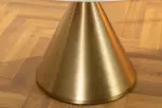 Kulatý jídelní stůl ELEGANCIA 130 CM bílá/zlatá umělý mramor