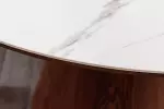 Kulatý jídelní stůl UNIQUE II 120 CM bílý mramor/dýha ořech