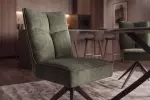Jídelní židle LUGANO otočná 360° zelená/černá samet
