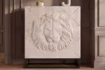 Vysoká komoda LION 3D 120 CM krémová masiv mango Vysoká komoda LION 3D 120 CM krémová masiv mango