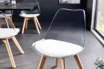 2SET jídelní židle SCANDINAVIA TRANSPARENT průhledná bílá / přírodní