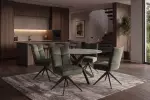 Jídelní židle LUGANO otočná 360° zelená/černá samet
