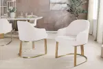2SET židle EXTRAVAGANCIA béžová/zlatá manšestr