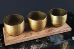 3SET mísa ORIENT zlatá/masiv mango
