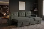 Rozkládací rohová pohovka s ÚP APARTMENT II UNI 205 CM zelená manšestr
