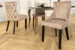 2SET židle CASTLE DELUXE II S RUKOJETÍ béžová/černá samet