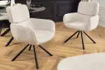 2SET jídelní židle UNIQUE šampaňská béžová/černá otočná