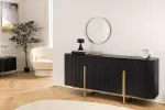 Komoda GATSBY 160 CM černá/zlatá masiv mango