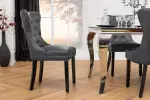 2SET zámecká židle CASTLE S RUKOJETÍ vintage černá umělá kůže