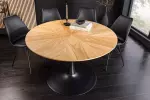 Kulatý jídelní stůl ATELIER II 120 CM přírodní/černá dubová dýha