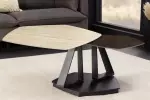Konferenční stolek MOVEMENT NATUR 130 CM travertin/keramika otočný