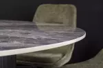 Kulatý jídelní stůl UNIQUE 120 CM šedý mramor/černá