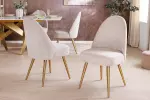 2SET jídelní židle MIA CASA béžová/zlatá manšestr
