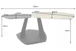 Konferenční stolek MOVEMENT NATUR 130 CM travertin/keramika otočný