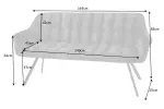 Stolová lavice PAPILLON 165 CM antracitová plochá tkanina