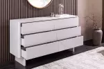 Komoda SAVOY 3D 150 CM bílá/mramor