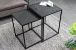 2SET konferenční stolek MOUNTAIN SOUL 45/40 CM černá kamenná dýha