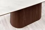 Jídelní stůl UNIQUE II 200 CM bílý mramor/dýha ořech