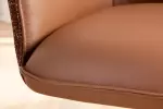 2SET jídelní židle LE GRAND 180° koňakově hnědá/černá pravá kůže/texturovaná tkanina