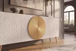 Komoda AURUM 180 CM bílá/zlatá masiv mango