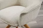 2SET jídelní židle LE GRAND 180° béžová/přírodní žinylková tkanina