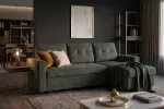 Rozkládací rohová pohovka s ÚP APARTMENT II UNI 205 CM zelená manšestr