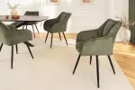 2SET jídelní židle AVIGNON 360° zelená/černá žinylková tkanina
