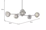 Stropní svítidlo LIQUID DIAMOND 97 CM kouřová černá