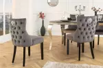 2SET židle CASTLE DELUXE II S RUKOJETÍ šedá/černá samet