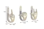 3SET věšák FINGERS mosazný
