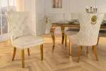 2SET zámecká židle CASTLE S RUKOJETÍ béžová samet