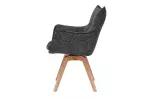 2SET jídelní židle VOGUE antracitová/přírodní texturovaná tkanina otočná 2SET jídelní židle VOGUE antracitová/přírodní texturovaná tkanina otočná