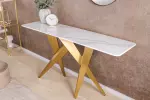 Konzolový stolek ART LIVING 140 CM bílá/zlatá mramor