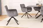 2SET jídelní židle UNIQUE šedá/černá otočná