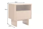 Noční stolek SAVOY 3D 50 CM béžový/travertin