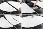 Kulatý jídelní stůl MIKADO MRAMOR 120-160 CM keramika rozkládací